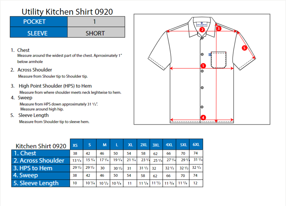 Unisex Classic Chef Shirt